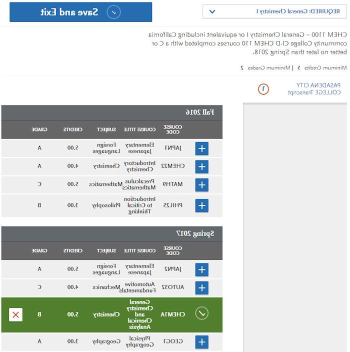 Cal State Apply application prerequisite course assignment